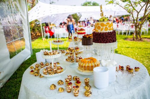 dessert station on table outdoor